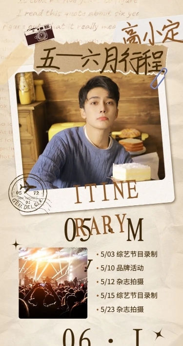 简约风明星行程总结长图