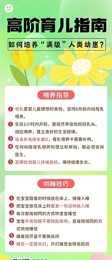 教育培训育儿科普攻略插画长图海报