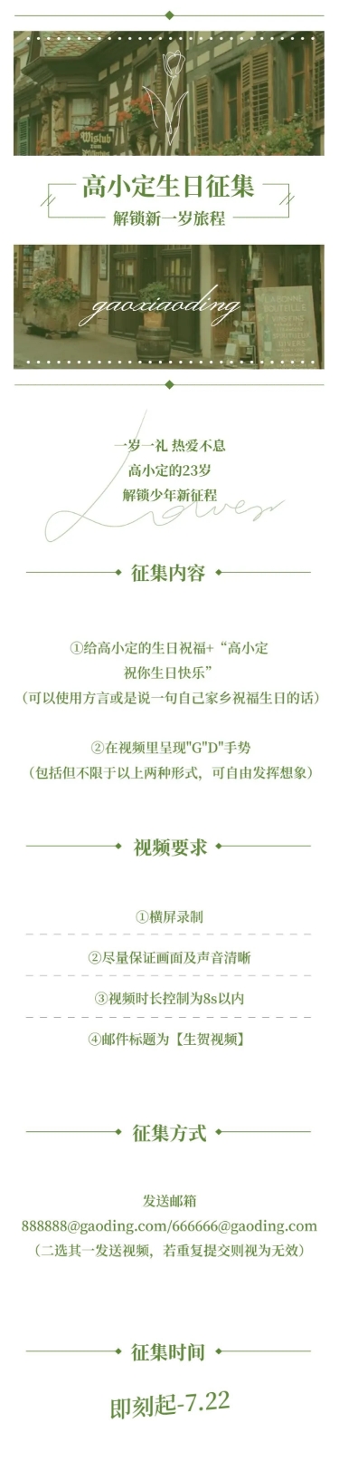 点击进入编辑 法式简约风明星生日应援长图预览效果