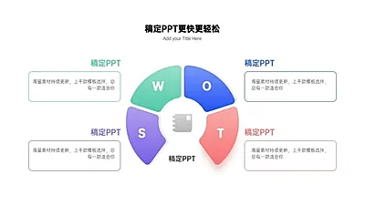 饼状图并列关系4项PPT图文页