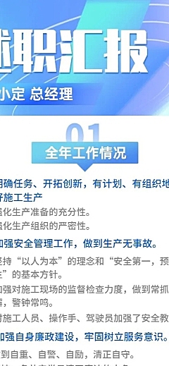企业商务总经理述职总结汇报长图海报