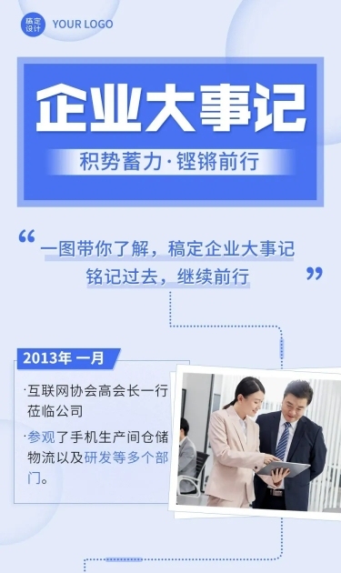 企业发展大事记企业历程介绍文章长图预览效果
