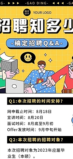企业招聘问题知识问答Q&A长图海报排版