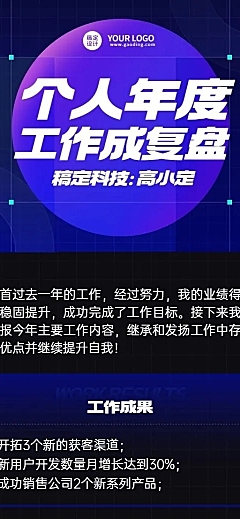 企业商务年度工作总结汇报长图海报