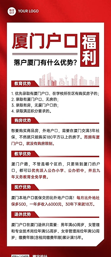 融媒体户籍管理落户福利长图海报