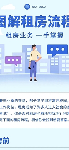 融媒体租房流程插画文章长图