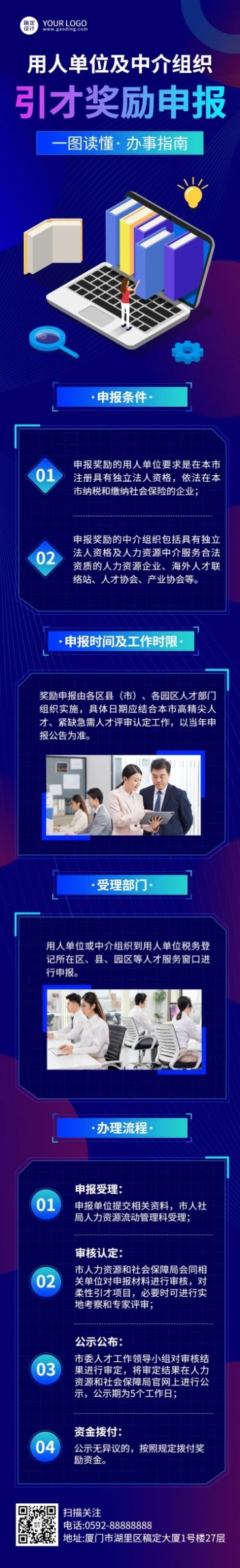 融媒体人才引进奖励插画文章长图预览效果