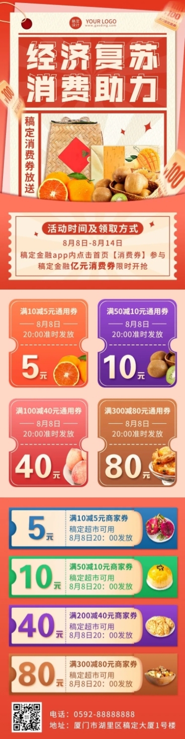 新媒体文化旅游局消费券长图排版预览效果