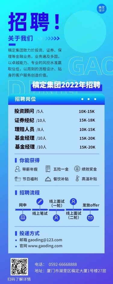 企业商务金融行业招聘长图海报