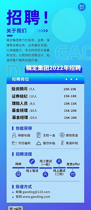 企业商务金融行业招聘长图海报