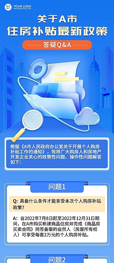 融媒体住房补贴政策解读文章长图