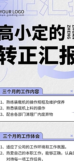 企业总结员工转正汇报长图海报