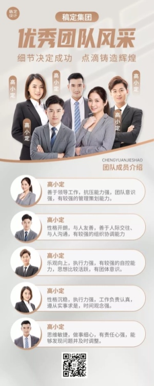 企业团队风采展示长图海报排版