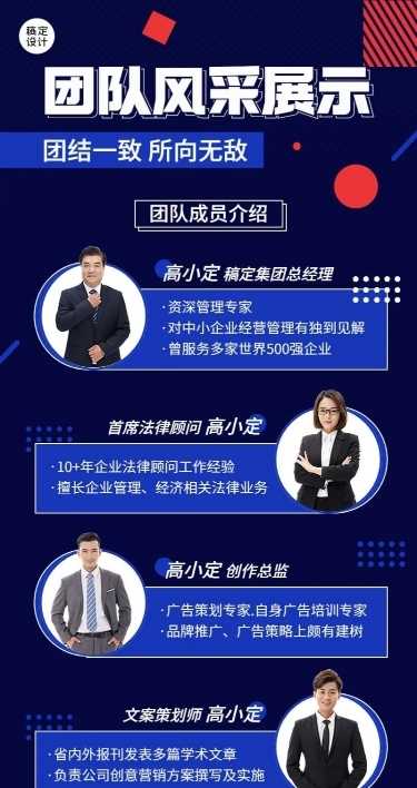 企业团队风采展示长图海报排版