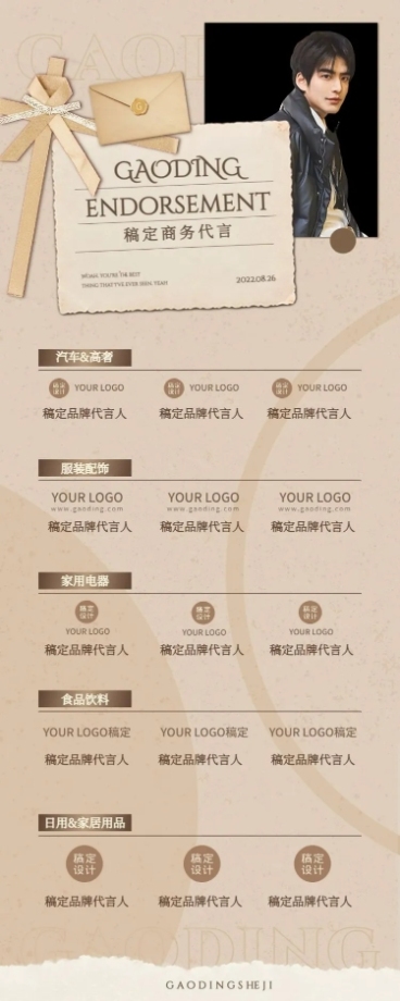 明星商务代言汇总宣传长图海报预览效果