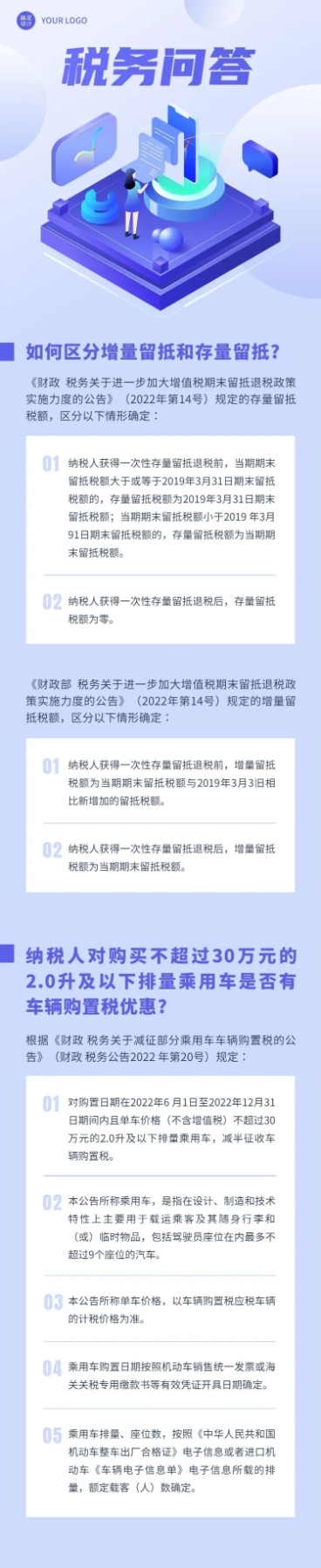 融媒体经济部门税务政策资讯问答插画文章长图预览效果