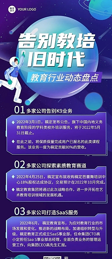 教培行业企业资讯长图海报排版