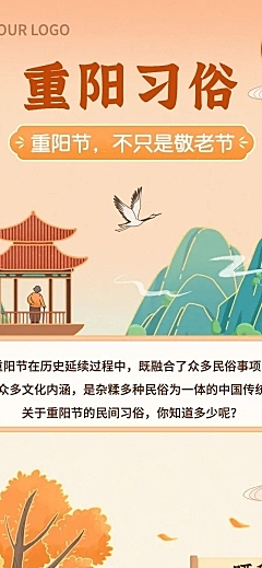 重阳节节日习俗科普中国风插画文章长图