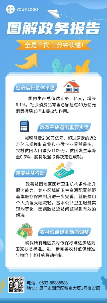 融媒体政务工作报告稿一图读懂文章长图
