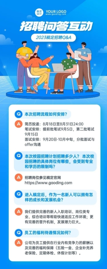 企业招聘问题知识问答Q&A长图海报预览效果