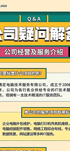 人资知识问答长图海报插画简单
