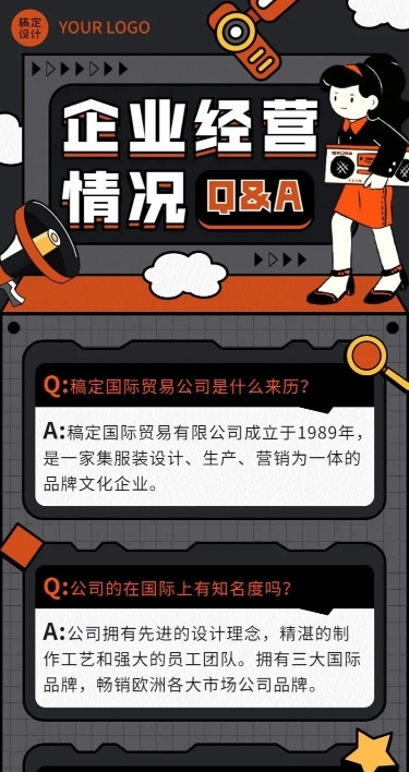 企业知识问答Q&A长图海报排版