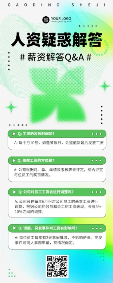 企业绩效考核知识问答Q&A长图海报排版预览效果
