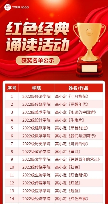 融媒体表彰颁奖红金排版文章长图