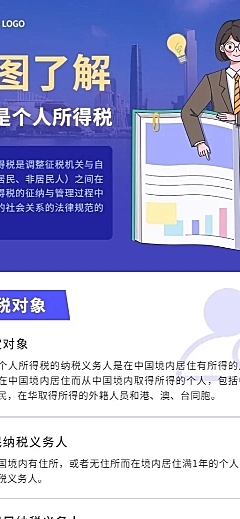 融媒体个人所得税插画长图海报