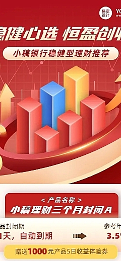金融投资理财产品营销介绍2.5D长图海报