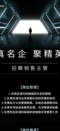 企业销售主管招聘长图海报