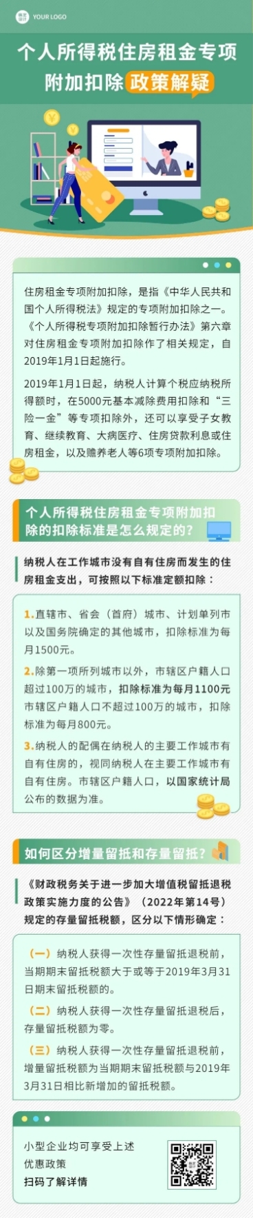 融媒体经济财税政策资讯问答插画文章长图预览效果