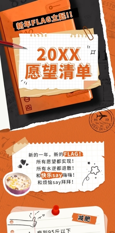 年终报告总结清单文章长图