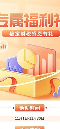 金融财税福利优惠活动营销2.5D长图海报