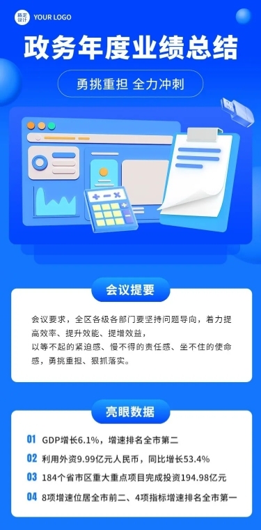 融媒体年度政务工作报告一图读懂文章长图