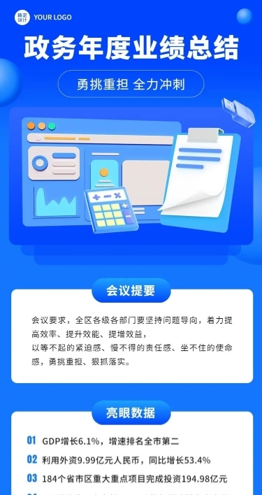 融媒体年度政务工作报告一图读懂文章长图