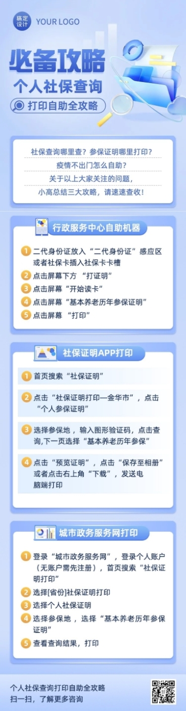 企业人事社保查询攻略科普指南文章长图预览效果