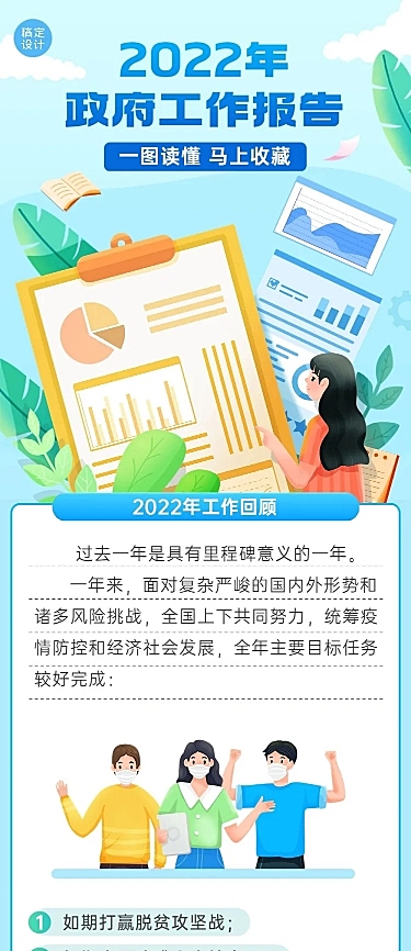 融媒体政务工作总结插画文章长图