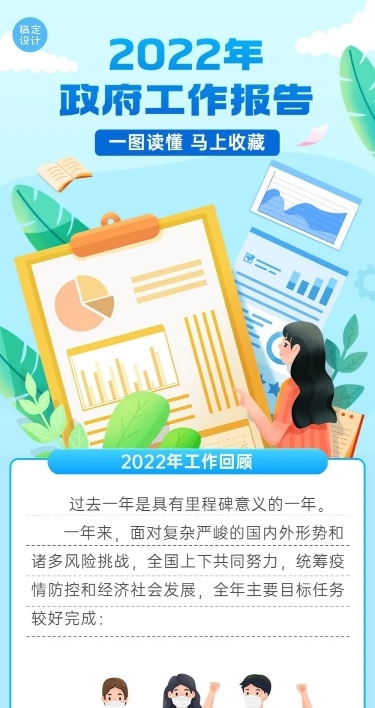 融媒体政务工作总结插画文章长图
