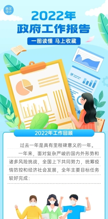 融媒体政务工作总结插画文章长图