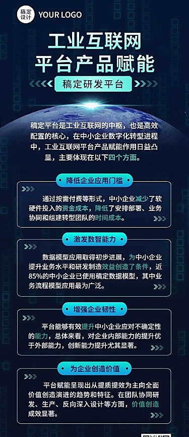 IT互联网数字平台技术服务介绍长图
