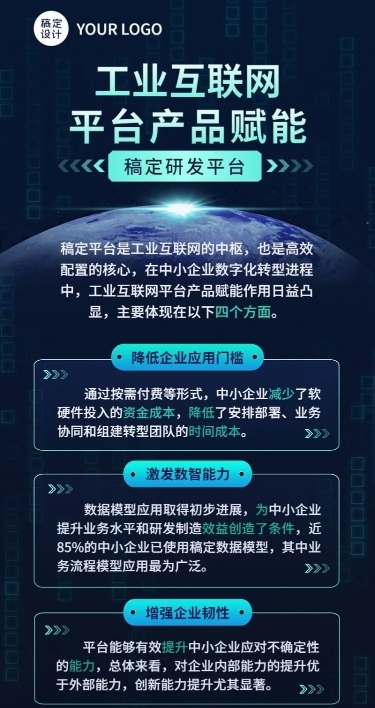 IT互联网数字平台技术服务介绍长图