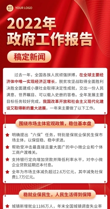 融媒体年度政务工作报告一图读懂文章长图