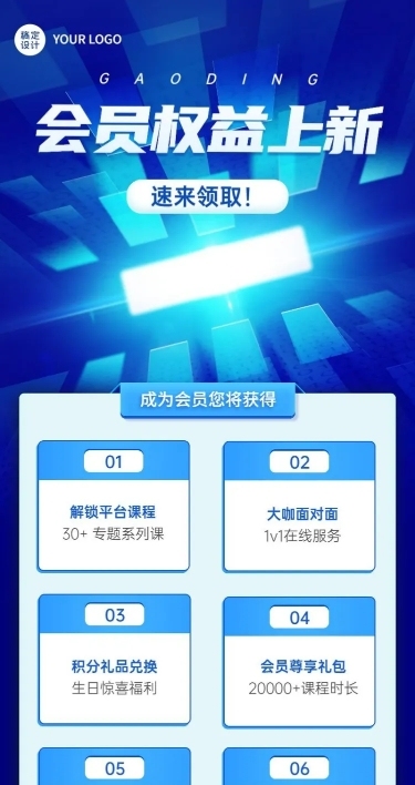 IT互联网平台权益展示长图海报