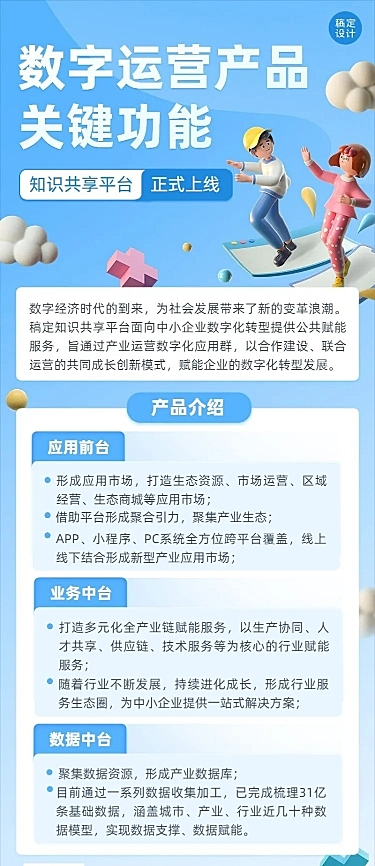 IT互联网技术数字平台功能服务介绍长图