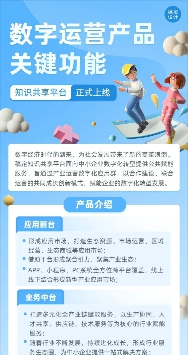 IT互联网技术数字平台功能服务介绍长图