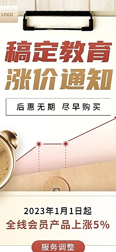 企业会员服务涨价通知长图海报
