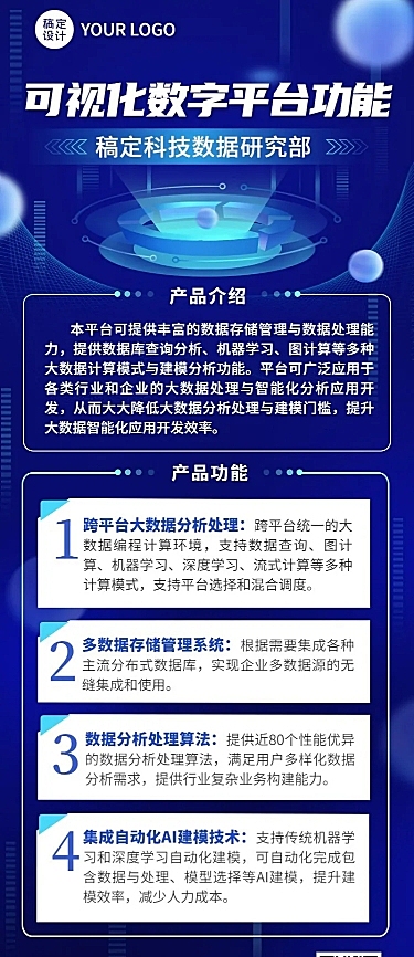 IT互联网科技平台技术服务介绍长图