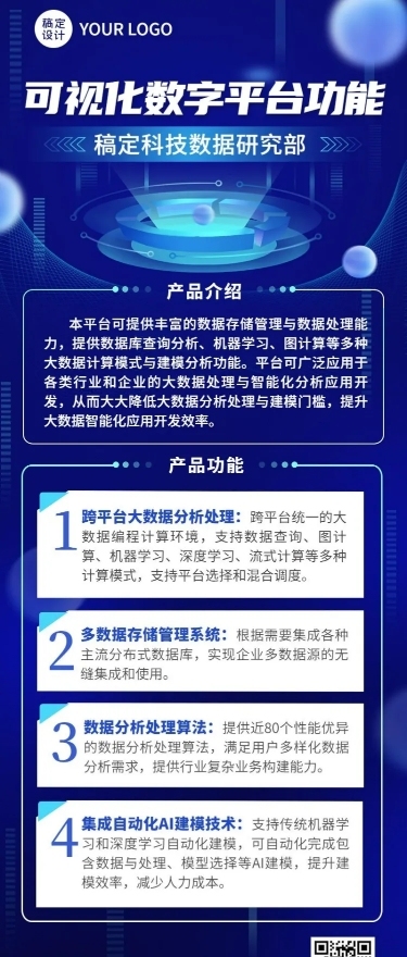 IT互联网科技平台技术服务介绍长图