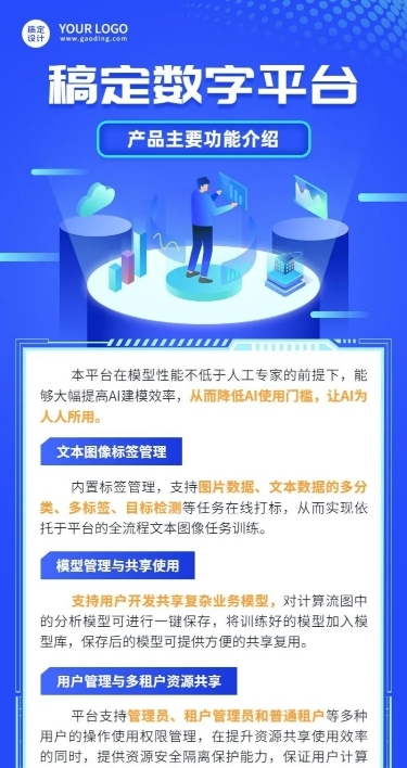 IT互联网数字平台技术服务介绍长图